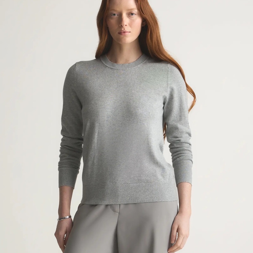Quince Gray Crew Neck Sweater